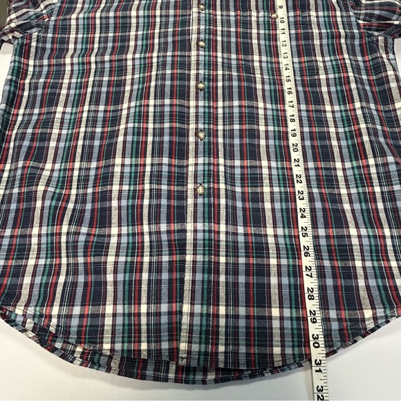 Eddie Bauer Mens Checkered Button Up Shirt Long Sleeve Cotton Country Casual - Picture 8 of 11